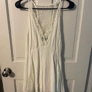 Lulus Elegant White Lace Slip Dress